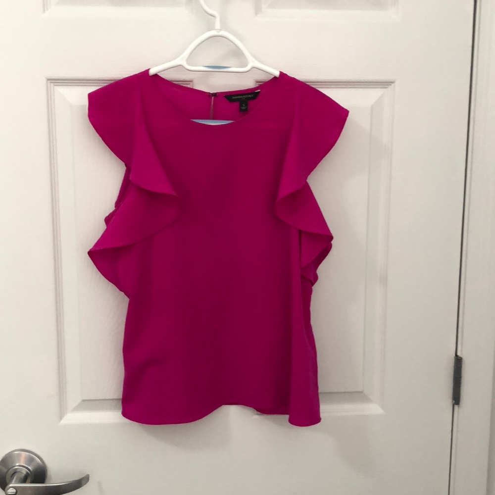 Pink ruffle sleeved top